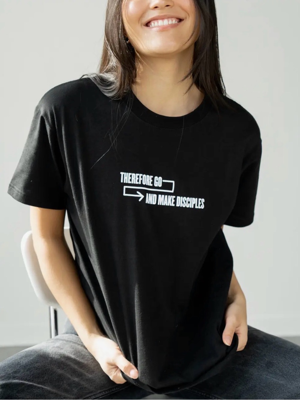 Elevated Faith Black Women's Short-Sleeve Graphic Tee - Therefore Go